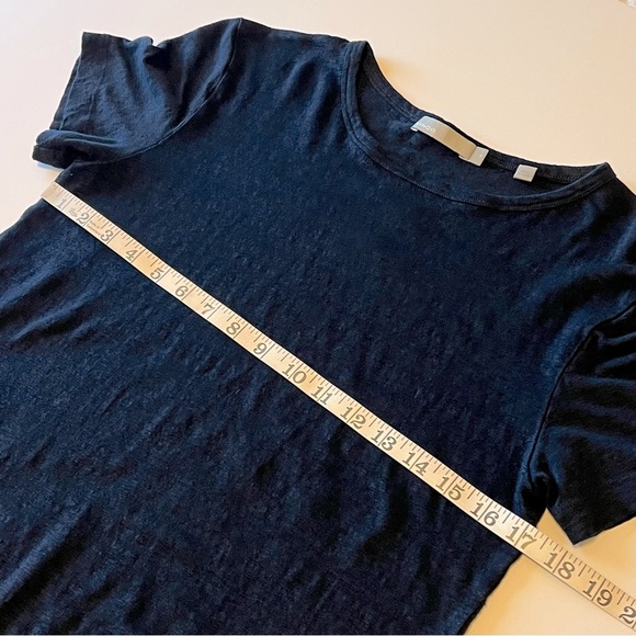 Vince 100%Linen navy blue Tshirt, short sleeve, round neckline size M women’s - Picture 3 of 10